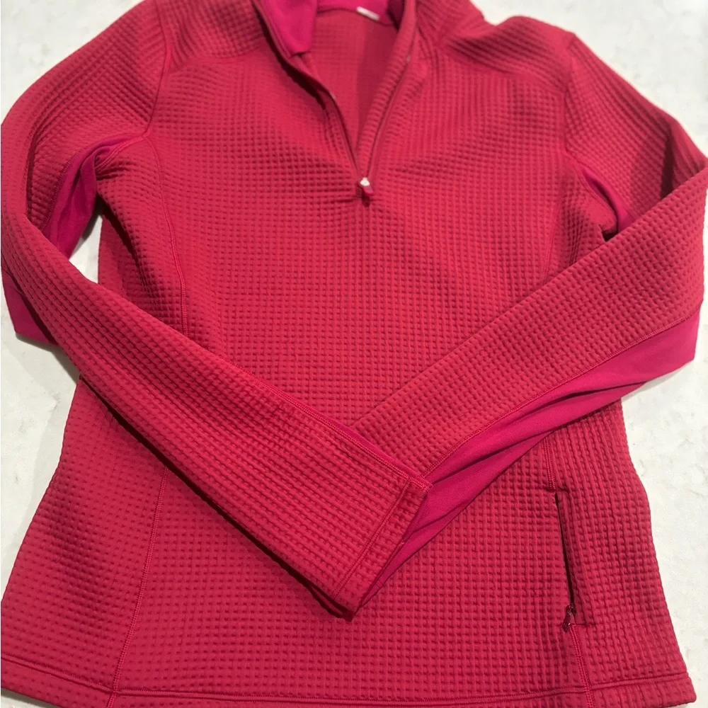Lululemon Waffle-Knit Half-Zip Long-Sleeve Shirt Size 6 Like New Cozy Pullover - Picture 4 of 12